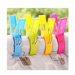 4x Strandlaken anti windknijpers voor op strandstoel - Grote plastic handdoeken knijpers — thumbnail 2