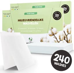 Mr. Green Mind Wasstrips ECO 240 Wasbeurten Fresh Linen Wasmiddel Milieuvriendelijke Wasstrips Wasmiddel Voordeelverpakking incl. wasverzachter — thumbnail 1