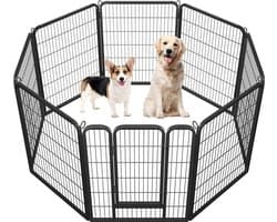 Grondanker hond Puppybox Dierenloopstal Vrijloop Honden Loopstal - 8 panelen - 80 x 100 cm Grondanker hond