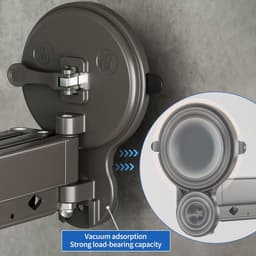 Intrekbaar droogrek voor wandkleding met zuignap - aluminium kledingrek met 10/15 haken en verlengstang - wit - voor balkon, wasruimte, badkamer — thumbnail 4