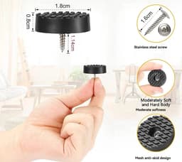 FSW-Products - 4 Stuks - Rubberen Voetjes - Ø18 mm - Onderzetters - Viltjes - Rubber Dopje - Meubelonderzetter - Meubelverhogers - Trillingsdemper - Anti Slip - Vloerbeschermers — thumbnail 3