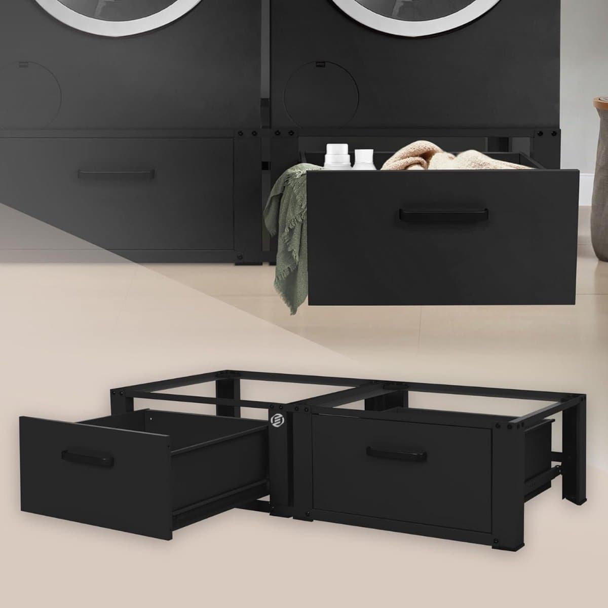 Equivera Wasmachine Verhoger - Wasmachine Verhoger Met Lade - Wasmachine Sokkel - Wasmachine Opbouwmeubel - Wasmachine Kast - Wasmachine Ombouw - Wasmachine Meubel — afbeelding 1