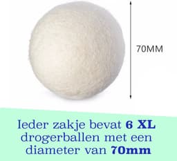 Casa Calma® Drogerballen - Wasdroger - Wasverzachter - Droger Ballen - 6 Stuks - Schapenwol - Energie Besparen — thumbnail 4