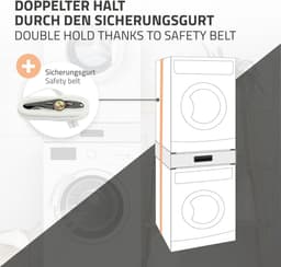 Tussenbouwframe voor wasmachine Aansluitframe met lade 60,5x54 cm in wit ML-Design — thumbnail 2
