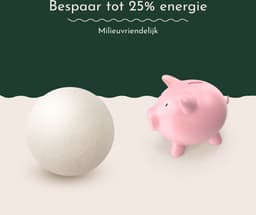 XL 6x Duurzame Drogerballen - Wasballen - Wasbollen - Ecologisch - Wasdrogerballen - Wasbol - Energiebesparende producten-Wit — thumbnail 4