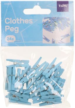 Mini knijpers blauw - 24x - Geboorte jongen - 2,5 cm - Kaartjes ophangen knijpertjes — thumbnail 2