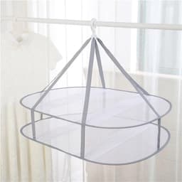Droognet - 2-laags - Droogrek - Opbergnet - 77*62 cm - trui droger rack - Opvouwbaar - Kruiden Droogrek - hangende - Droogrekken - Draagbaar Wasrek Binnen en Buiten — thumbnail 3