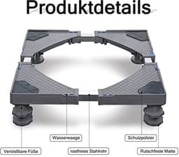 Verstelbare wasmachine sokkel met schokdemping en antislip voor droger en koelkast (breedte 44-75 cm, hoogte 10-13 cm) — thumbnail 5