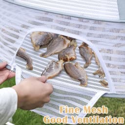 2-lagige Opvouwbare Droogmandrek – Hangende Gaasnet met Ritsen, Voor Fruit, Zaden, Groenten, Vis, Kleding & Poppen — thumbnail 3