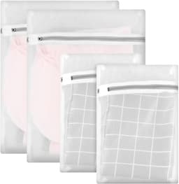 IMPERATORIS® Waszakjes voor Wasmachine - Bescherming voor Fijne Was en Schoenen - Mesh Wasnet met Rits - Voorkomt Slijtage - Set van 4 - Wit - 40 x 30 cm , 30 x 20 cm — thumbnail 1