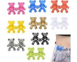 Jeansknopen pinnen – 9 paar verstelbare taille clips in 9 kleuren voor losse jeans en rokken