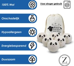 Drogerballen 6 stuks XL - Wasdrogerballen - Wasbollen voor wasmachine - Droogballen voor wasdroger - Droger - Wasbol wol - Droogballen voor wasdroger - Drogerballen wol - Ballen droogkast — thumbnail 2