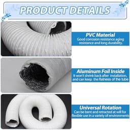 Flexibele Afvoerslang 150mm 3m PVC met Slangklemmen en Tape voor Airconditioning en Wasdrogers — thumbnail 2