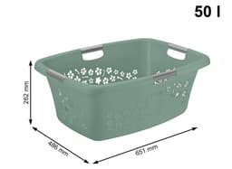Rotho Bloemen Wasmand 50L Groen - Stijlvol en Ventilerend — thumbnail 3