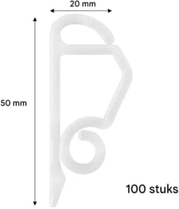 GELLDG Haken - Groefhaken - Clips voor zijverlichting - Haken voor installatie en bevestiging - Clips voor lichtsnoeren en kerstversieringen - Wit - 100 stuks — thumbnail 4