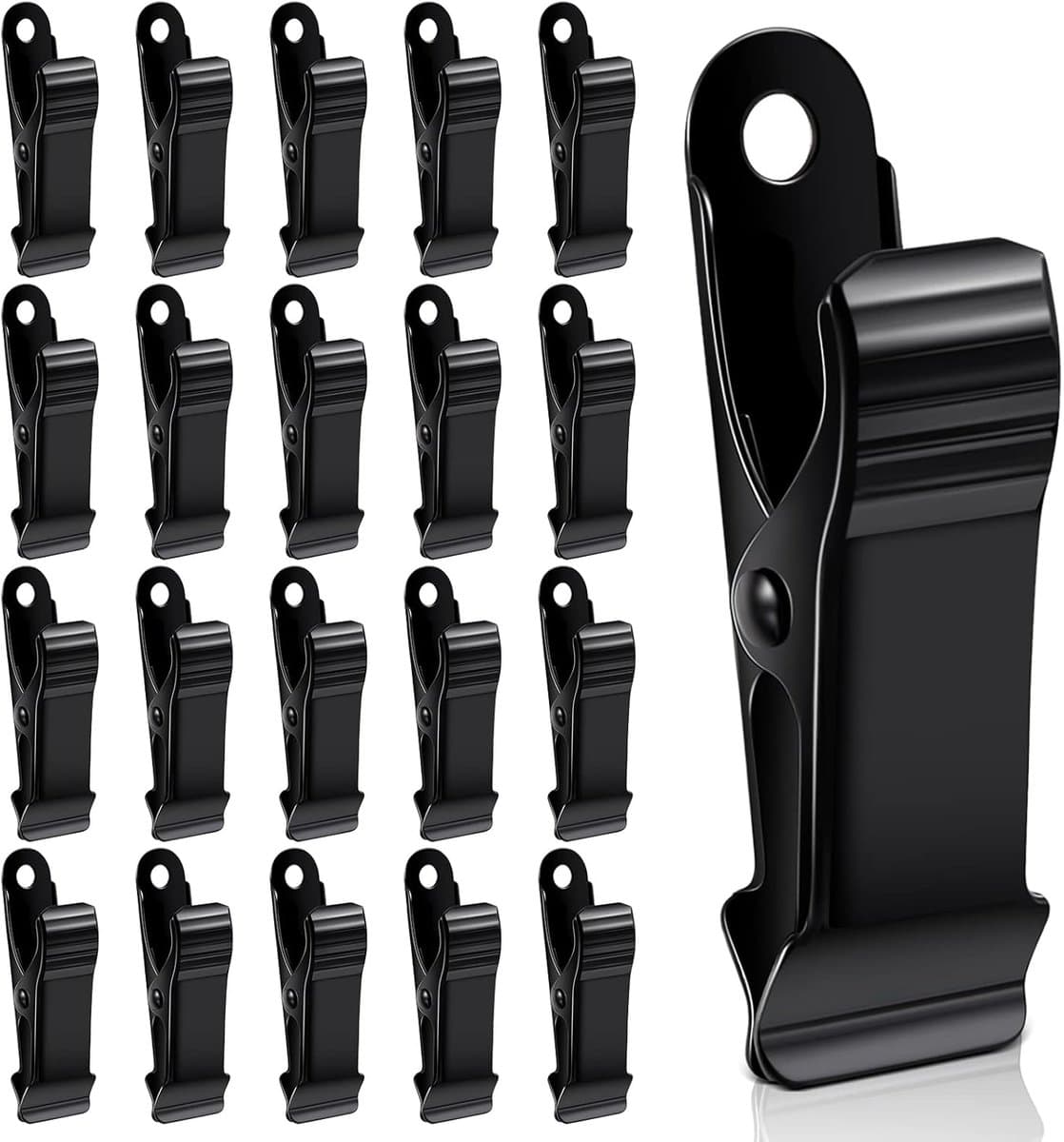 20 stuks kleine krokodillenklemmen - 4 cm brede metalen krokodillenklemmen voor werk, huisverbetering, draad, foto's, gordijnen, knutselen (Zwart) — afbeelding 1