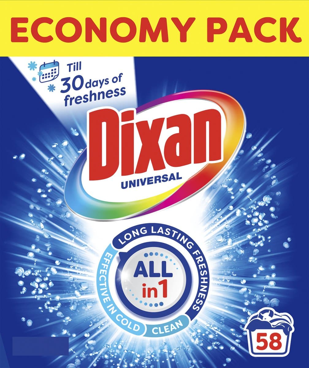Dixan Powder Universal - Waspoeder Wasmiddel - Voor Alle Kleuren Was - Betrouwbare Reiniging - 58 Wasbeurten — afbeelding 1