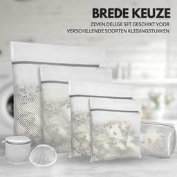 House of Husk Waszakken - Wasnetten - Set van 7 - Bescherm je Wasgoed en Wasmachine - Transparant/Wit — thumbnail 4