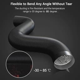 PVC afvoerslang 150 mm - Ventilatieslang met roestvrijstalen klemmen voor mobiele airconditioning, droger en ventilatiesystemen — thumbnail 3