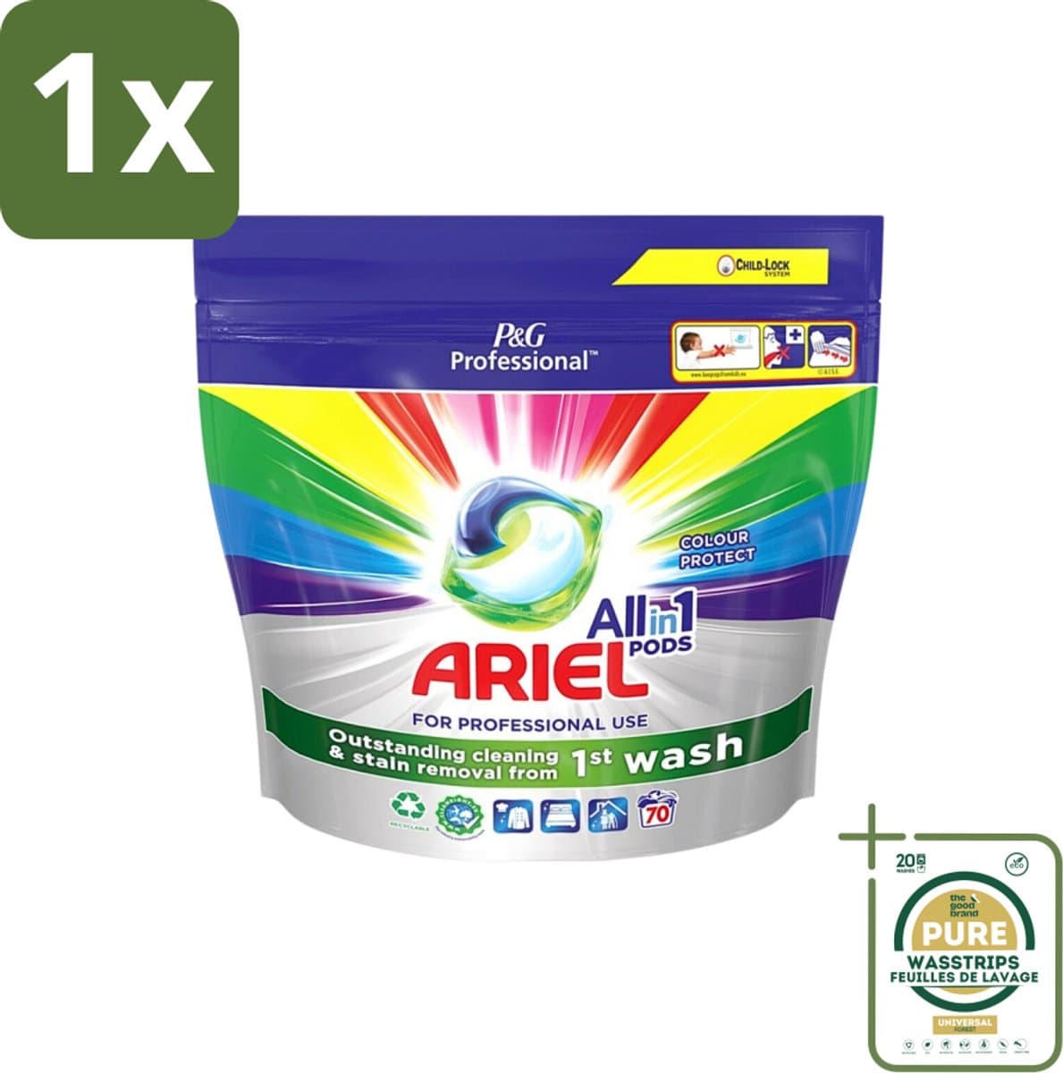 1 x Ariel - Color - All-In-1 Wasmiddel Pods - Beschermt Kleuren - 70 Wasbeurten- Ariel Color All-In-1 Pods - Kleurbeschermend Wasmiddel - Wasmiddel Voor Gekleurde Was - Krachtige Reiniging - Vlekken Verwijderen — afbeelding 1