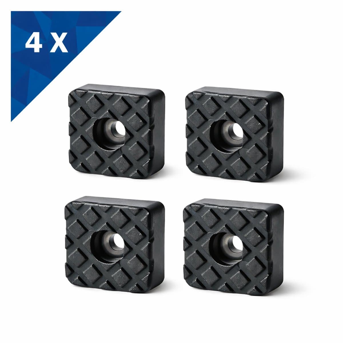 FSW-Products Rubberen Voetjes - 4 Stuks - Vierkant - 22 x 22 x 9 mm - Anti-Slip Meubelonderzetters - Trillingsdempers - Zwart — afbeelding 1