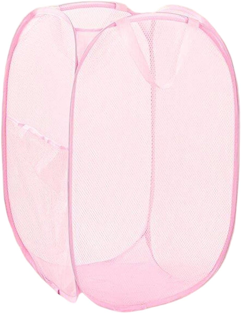 Opvouwbare wasmand - Waszak - Opvouwbare wasmand - Pop-up wasmand met verstevigde handgreep - Geschikt voor zakenreizen - Toerisme en kamperen - Roze - 58*36*36cm — afbeelding 1
