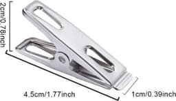 FSW-Products - 10 Stuks - Wasknijpers - RVS - Kledinghaken - Fotoknijpers - Kaartknijpers - Handdoekhaken - Staal - Zilver - Knijper - Waslijn — thumbnail 3