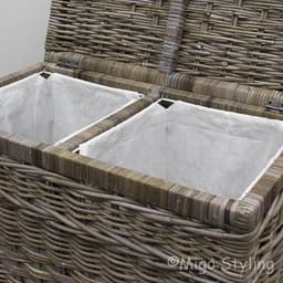 Wasmand duo met sorteervakken-67x35xH65-Riet-Rotan — thumbnail 3