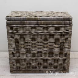 Wasmand duo met sorteervakken-67x35xH65-Riet-Rotan — thumbnail 4