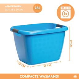 LaundrySpecialist Wasmand 2x met soft grip handvaten – 45 x 33 cm – 2x 28 liter - Blauw — thumbnail 2
