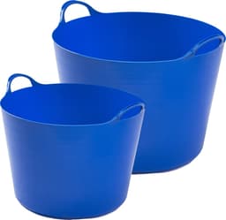 Whitefurze Flexibele emmers - 2x stuks - 14 liter en 39 liter - blauw — thumbnail 1