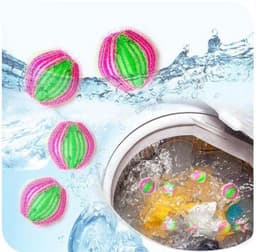 Anti-Pluis Wasbal Set  - Wasballen Wasbol -Nylon Wasmachine Ballen- Pluisballen 12 Stuks universeel — thumbnail 2