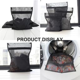 Set van 4 Wasnetten voor Wasmachine, Waszak met Rits, Waszak voor Bh's, Sokken, Ondergoed, Babykleding in 3 Maten (Zwart) — thumbnail 5