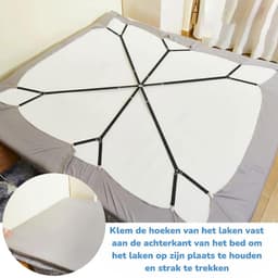 Dutchers® Lakenspanner 12 clips - 1 Spanner is voldoende - Lakenspanners - Dekbedspanners - Dekbedclips - Dekbed Klemmen - Tafelklemmen - Bedbetrels - Verstelbare Elastische Lakenhouders - Overtrekspanners - Universeel - Zwart — thumbnail 5