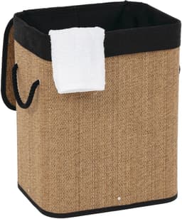5Five Wasmand met deksel - bamboe hout - 60 Liter- naturel zwart - 41 x 30 x 50 cm — thumbnail 4