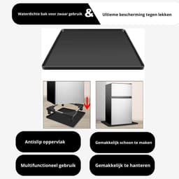LifeStages - Lekbak Wasmachine - Siliconen Lekbak - Silicone Koelkast Vloermat - Voorkomt Waterdruppels - Vriezer Mat Lade - Mini Koelkast Lekbak Voor Wasruimte - Wasmachine - ZWART, 65x60cm — thumbnail 3