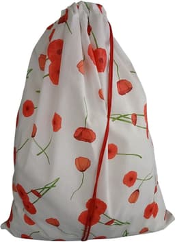 Bluvardi Katoenen waszak -Heavy Duty XXL- met trekkoord - red flowers — thumbnail 1