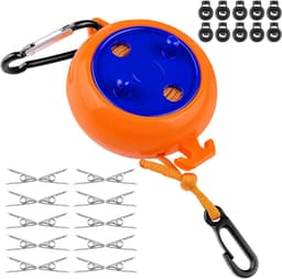 Unyqoos ® Uittrekbare Waslijn van 10 Meter met Winddichte Wasknijpers voor Buiten en Reizen — thumbnail 1