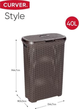 Curver Style Wasmand met deksel - 40L - Kunststof - Bruin — thumbnail 2