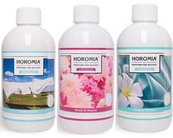 Wasparfum Horomia | set 3 x 500 ml Fresh cotton, Petali di peonia, Bianco infinito