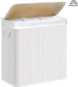 MIRA Home - Wasmand - Wasverzamelaar - Grijs - Bamboe - 150L — thumbnail 1