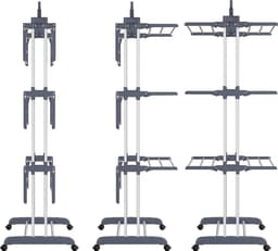 Droogrek toren, ruimtebesparend wasdroogrek, torenwasrek met wielen, inklapbare vleugels en draaibare zijvleugels, roestvrij staal, staande droogrek, torenwasrek, hoge wastoren — thumbnail 5