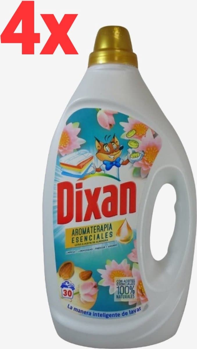 Dixan - Aromaterapia - Lotus - Vloeibare Wasmiddel - 4x 1,5L - 120 Wasbeurten - Voordeelverpakking — afbeelding 1