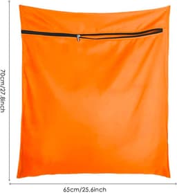 Waszak Voor Huisdieren Wasgoed - 65x70cm - Met Rits Voor Wasmachines - Vangt Dieren Haren Op - Oranje — thumbnail 4