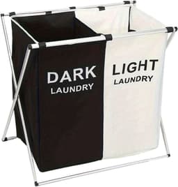 Livano Laundry Bag - Wassorteerder 2 Vakken - Wassorteerder - Wasmand 2 Vakken - Laundry Basket — thumbnail 1