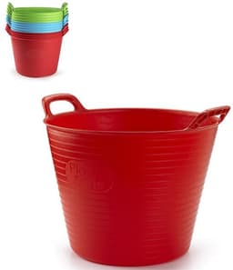 Plasticforte Flexibele emmer/kuip - rood - 42 liter - ECO kunststof - rond - 38 x 45 cm — thumbnail 2