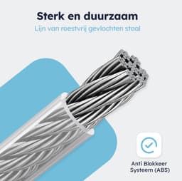ENISTO® Waslijn - Uittrekbare waslijn - Enkele lijn - 4,2 meter - Zwart - Alternatief droogrek - Wanddroogrek - Waslijndraad uittrekbaar - Roldrooglijn - Wasdraad - Ruimtebesparend - Met of Zonder boren — thumbnail 5