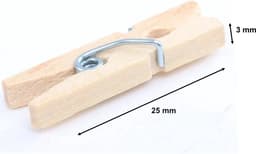 Wasknijpers hout - Mini knijpers - Foto clips - Blank hout - 100 stuks - Able & Borret — thumbnail 3