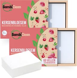 BambiClean Wasstrips Voordeelverpakking Kersenbloesem - 240 wasbeurten - Milieuvriendelijke Wasmiddeldoekjes - Wasmiddel Strips Proefpakket — thumbnail 1
