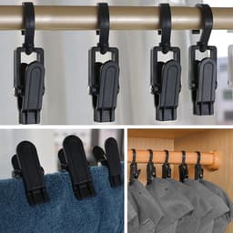 20 stuks antislip draagbare clips - 360° draaibare clips - clip voor reishoed,sjaal, sokken (zwart) — thumbnail 4
